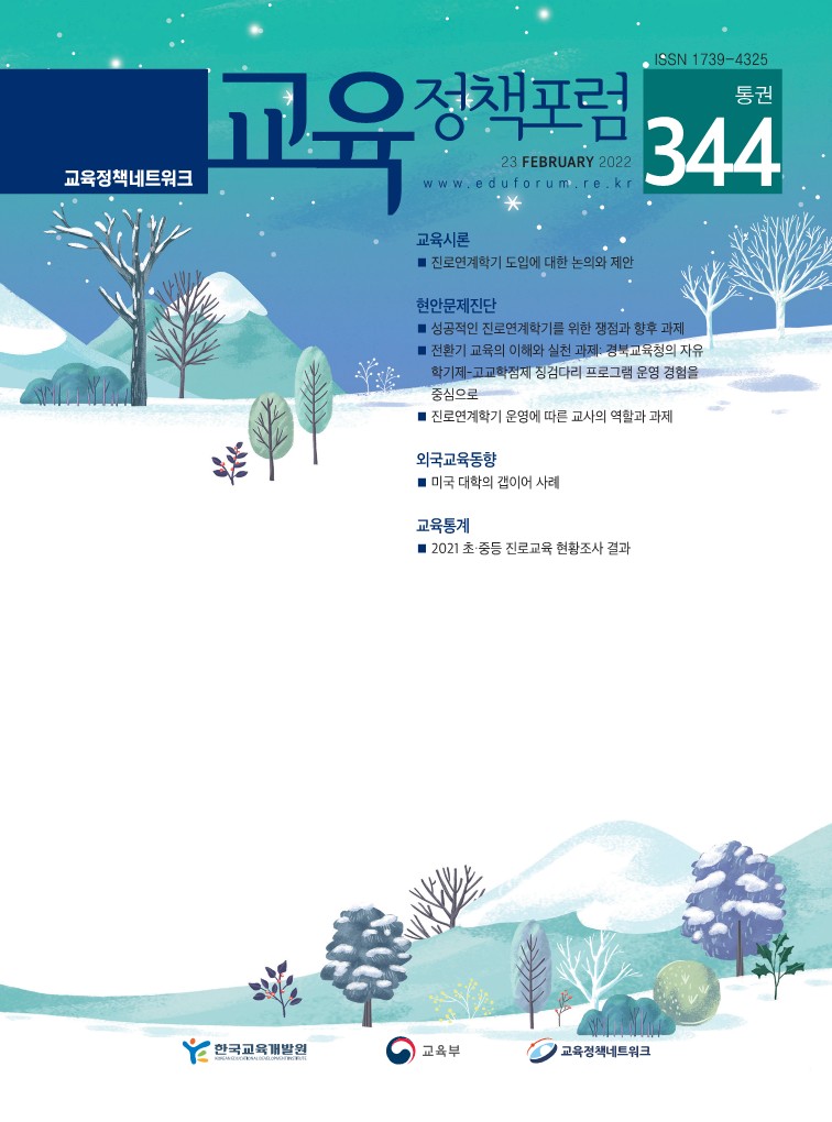 진로연계학기 도입에 대한 논의와 제안 외(2022년 통권344호) 이미지