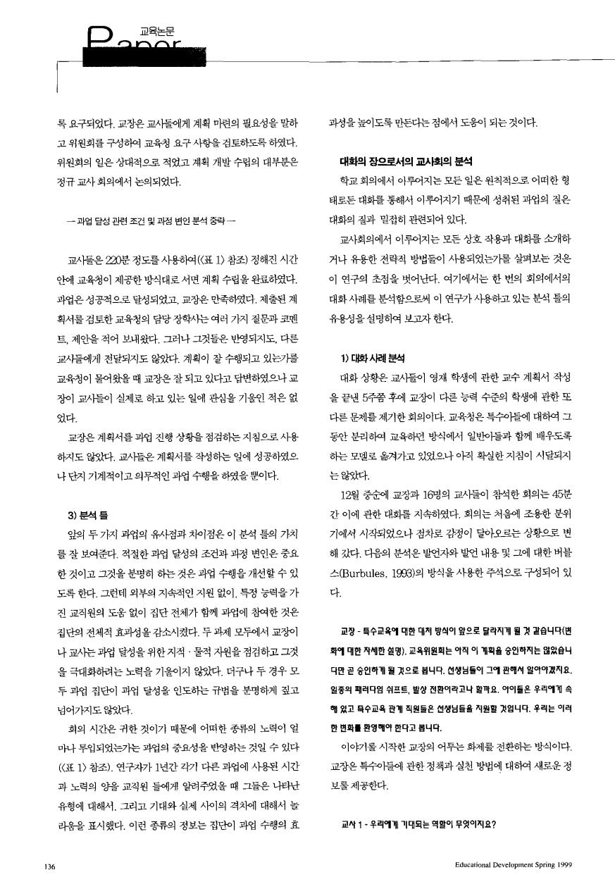 PAPER - 해외논문 - 미국 초등학교 교사회의 사례분석