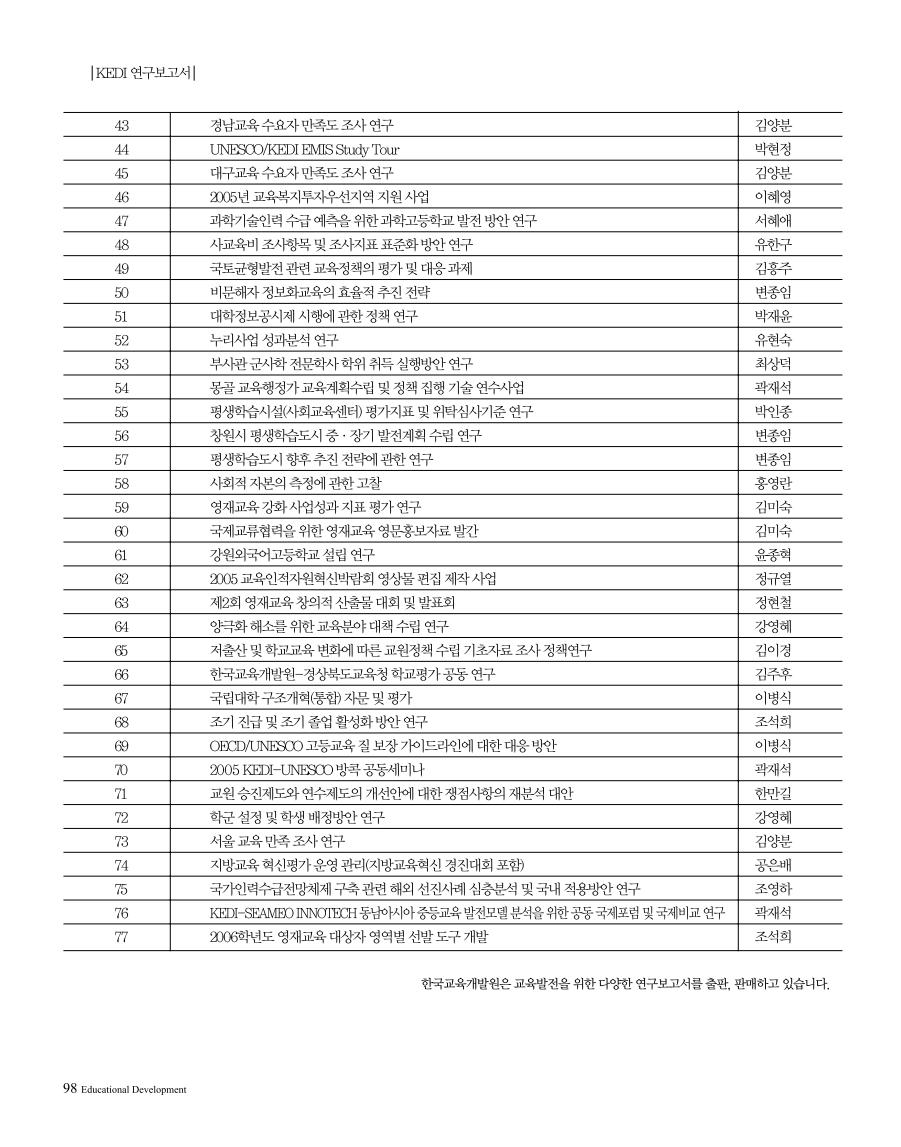 한국교육의길잡이- KEDI 연구보고서