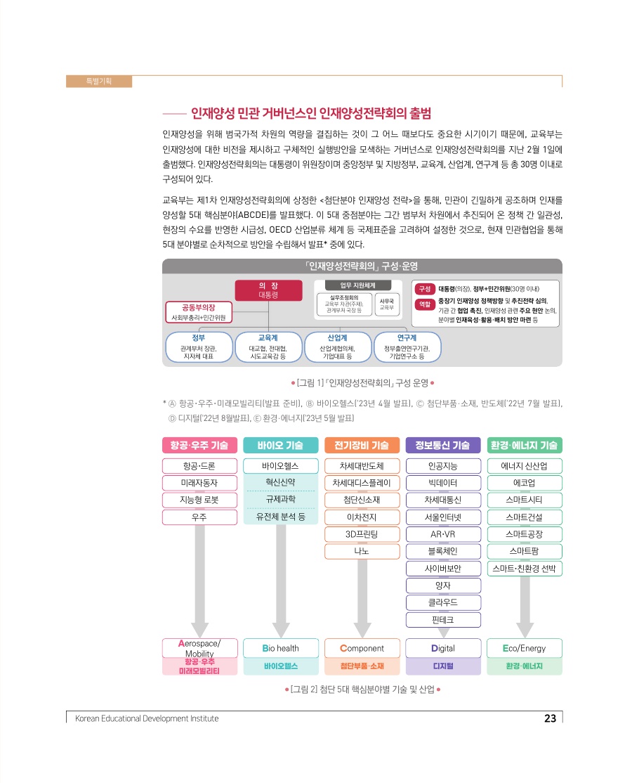 특별기획 - 인재양성 정책 현황과 향후 추진방향